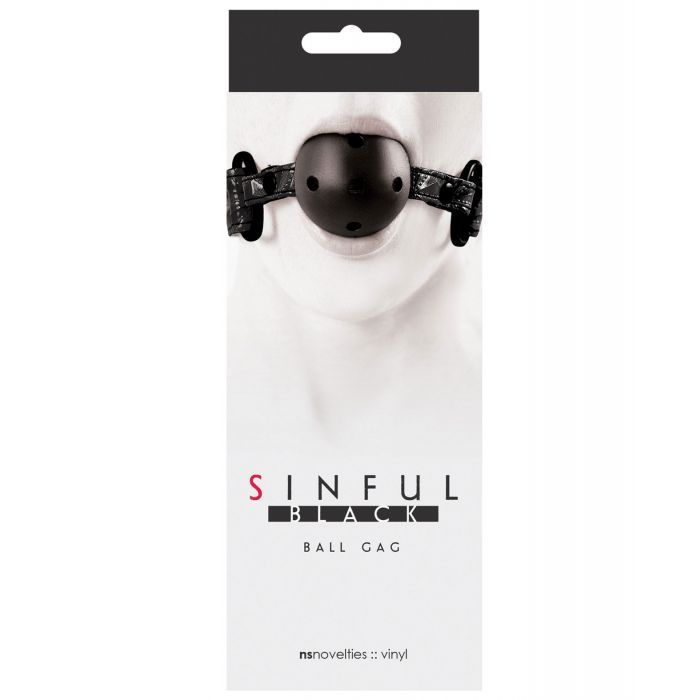 sinful-brand-package-black-ball-gag-black-faux-leather-strap