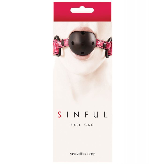 sinful-brand-package-black-ball-gag-faux-leather-strap-adjustable