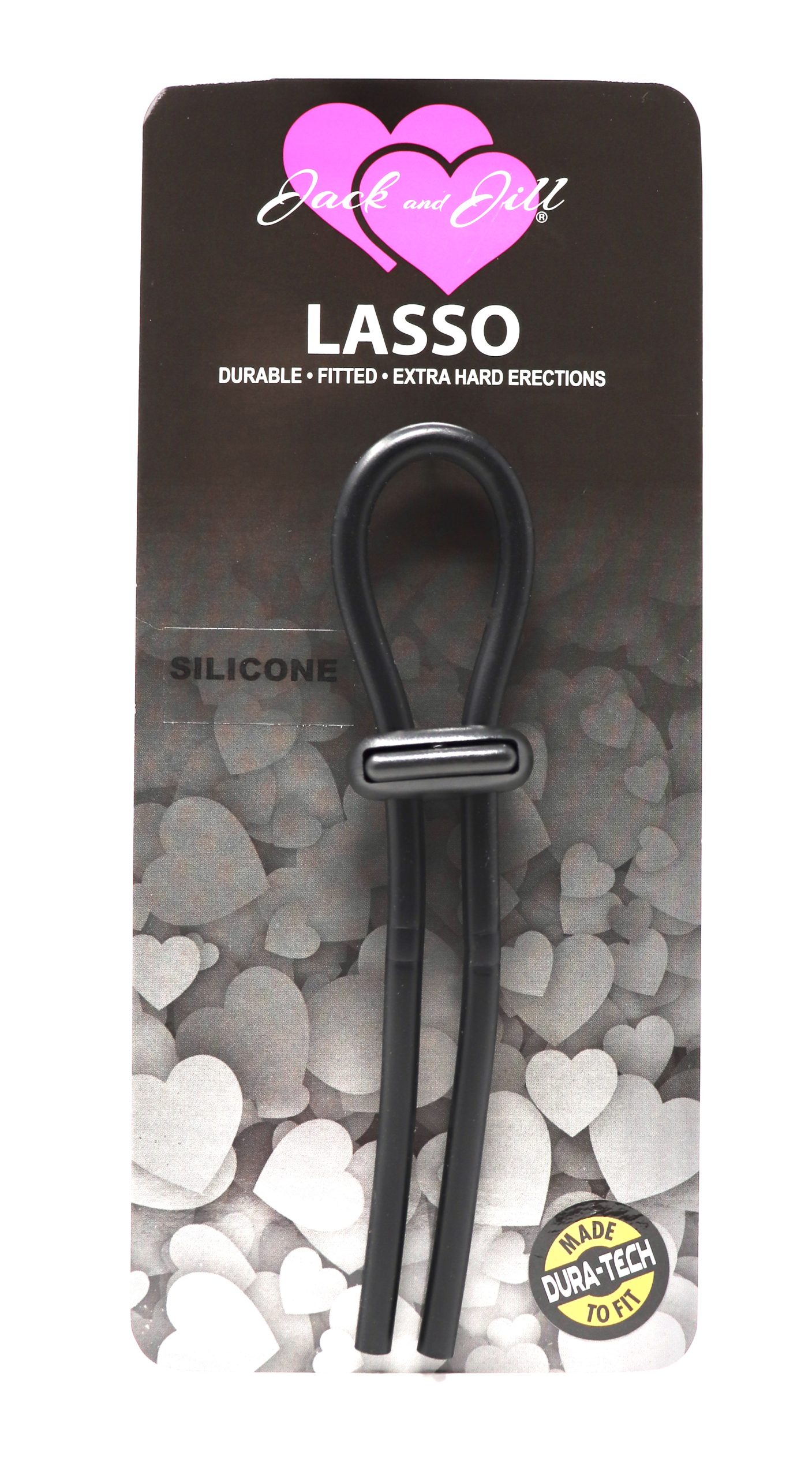 Jack and Jill Lasso Double Lock (Adjustable) Black Silicone Cock Ring