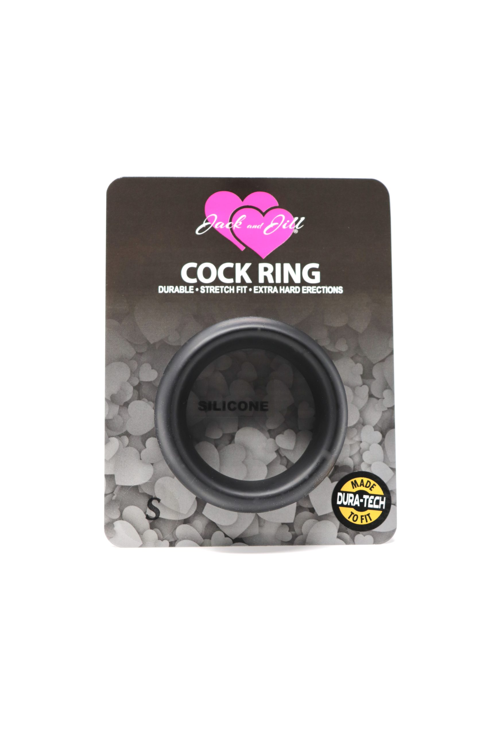 Jack and Jill Silicone Black CRing, Small (13/4") cock ring