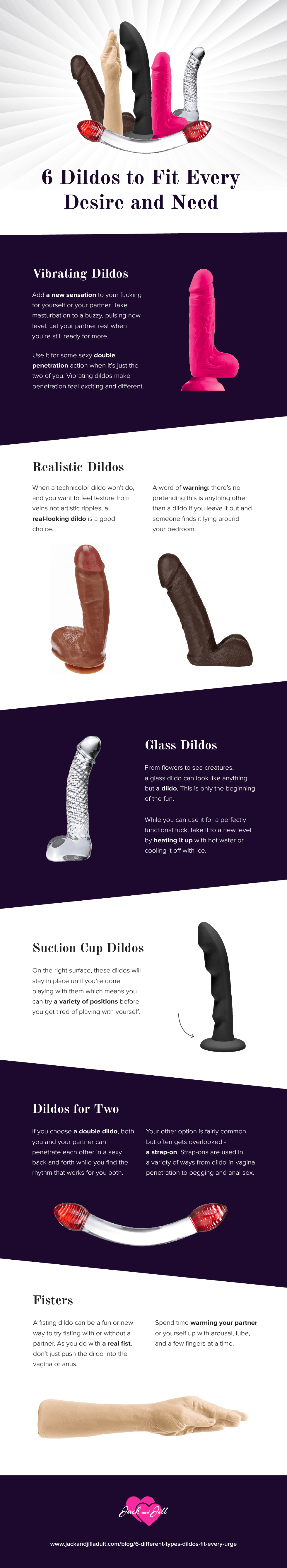Infographic for 6 Different Types of Dildos to Fit Every Urge