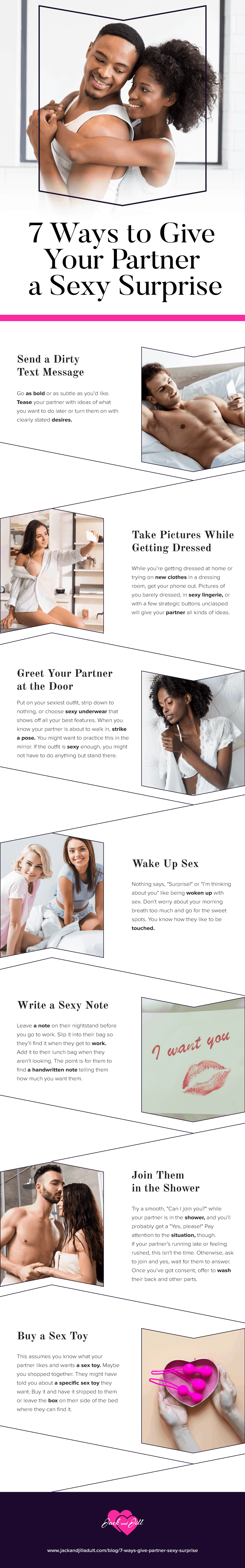 Infographic for 7 Ways to Give Your Partner a Sexy Surprise