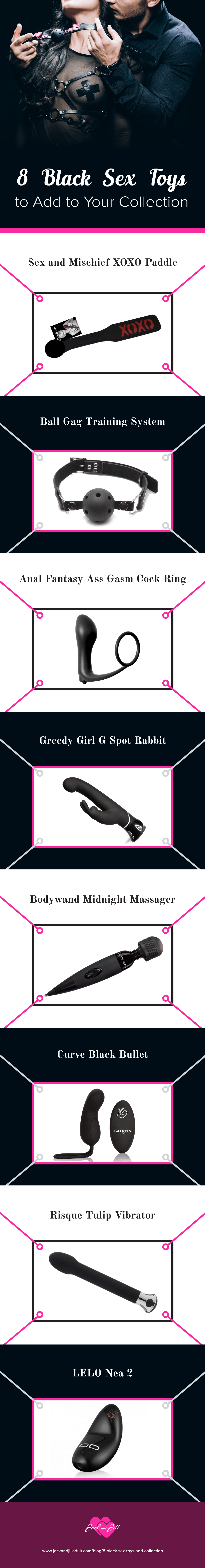 Infographic for 8 Black Sex Toys to Add to Your Collection