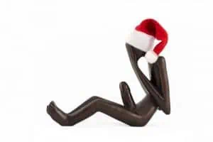 Statuette African men in Santa hats with erection