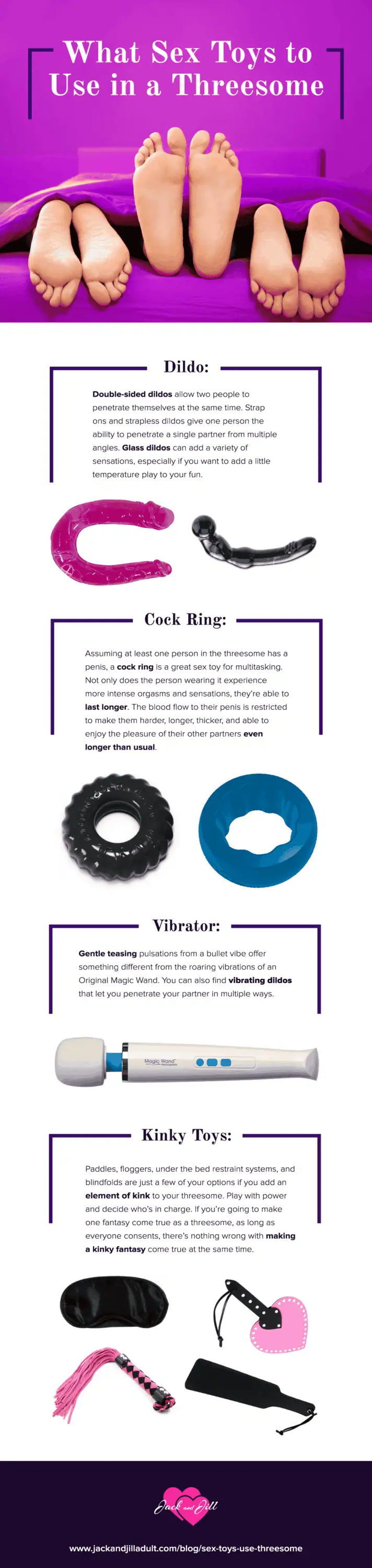 Infographic for What Sex Toys to Use in a Threesome