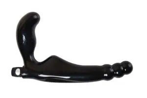 Sex toy black strapon for role play games isolated