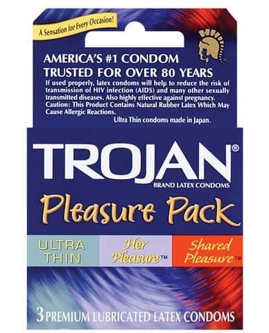 Trojan Pleasure Pack Condoms Box of 3