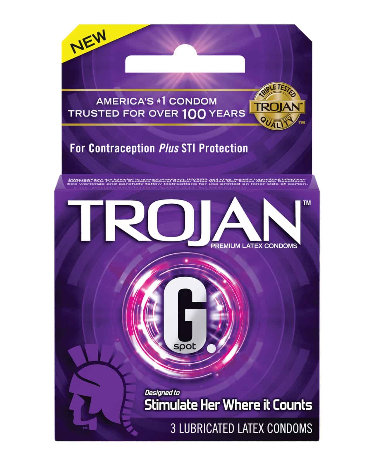 Trojan G Spot Stimulate Her Where It Counts Box of 3 Condoms