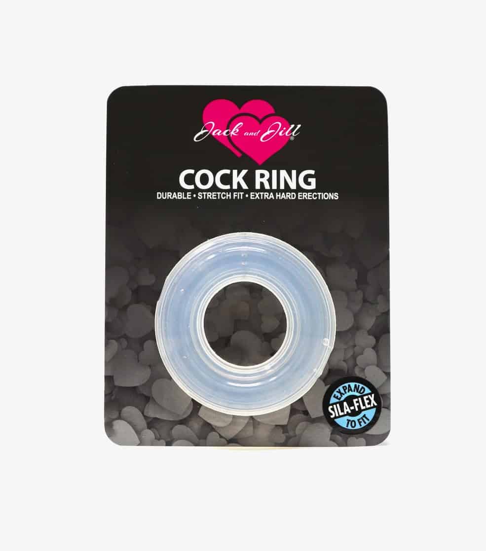 Jack and Jill Cock Ring Ribbed Donut 1 inch Translucent