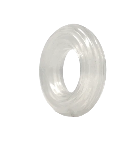 Jack and Jill Cock Ring Ribbed Donut 1 inch Translucent