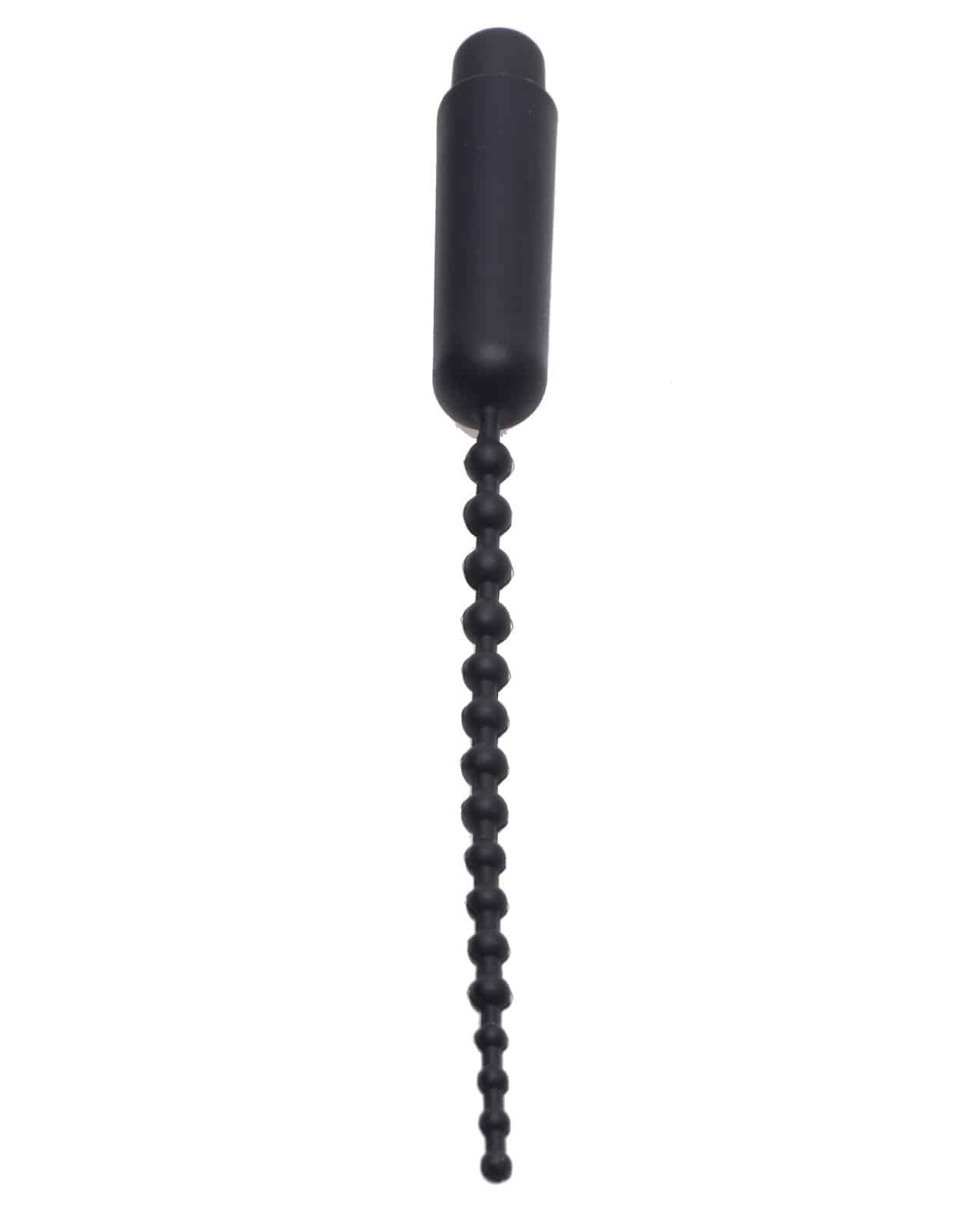 Master Series Dark Rod Vibrating Beaded Silicone Sound Sex Toy