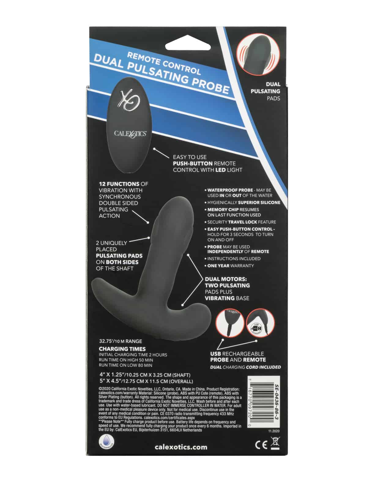 Eclipse Remote Control Dual Pulsating Probe Black Anal Sex Toy