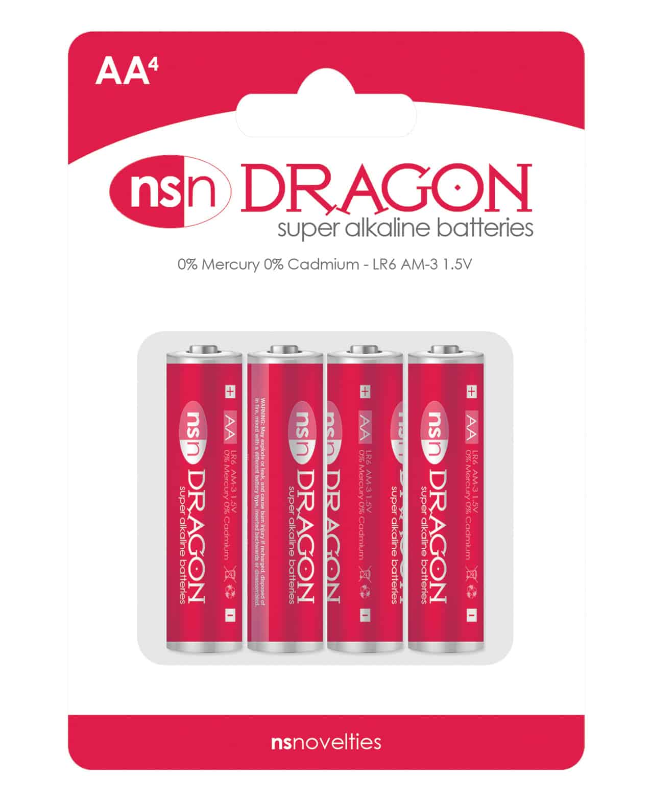 Dragon Alkaline Batteries AA Pack of 4