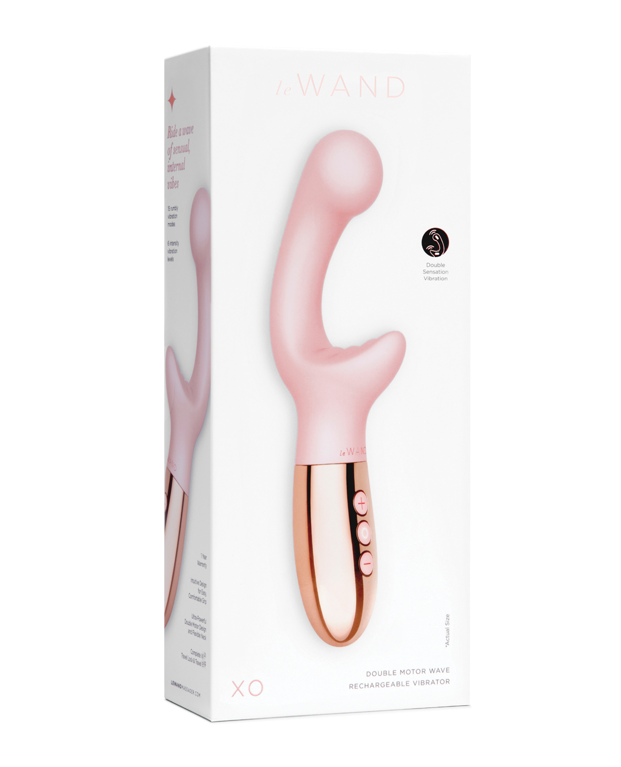 Le Wand XO Double Motor Wave Rechargeable Vibrator Rose Gold