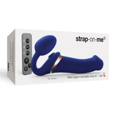 Strap On Me Multi Orgasm Bendable Strapless Strap On Large - Night Blue