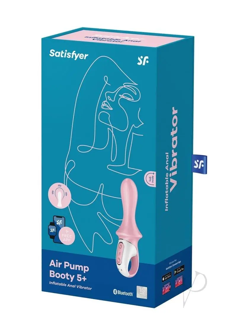 Satisfyer Air Pump Vibrator 5+ red on a blue box