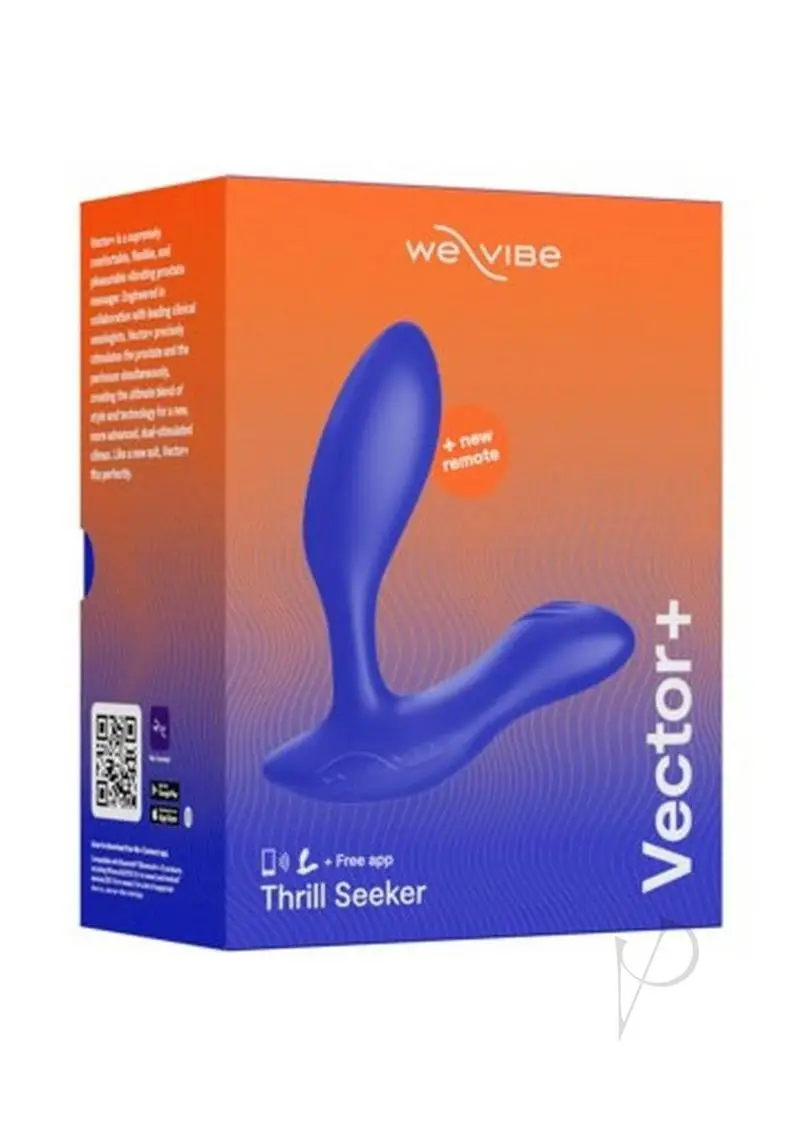 We-Vibe Vector Rechargeable Silicone Vibrating Prostate Massager with Remote Control - Royal Blue