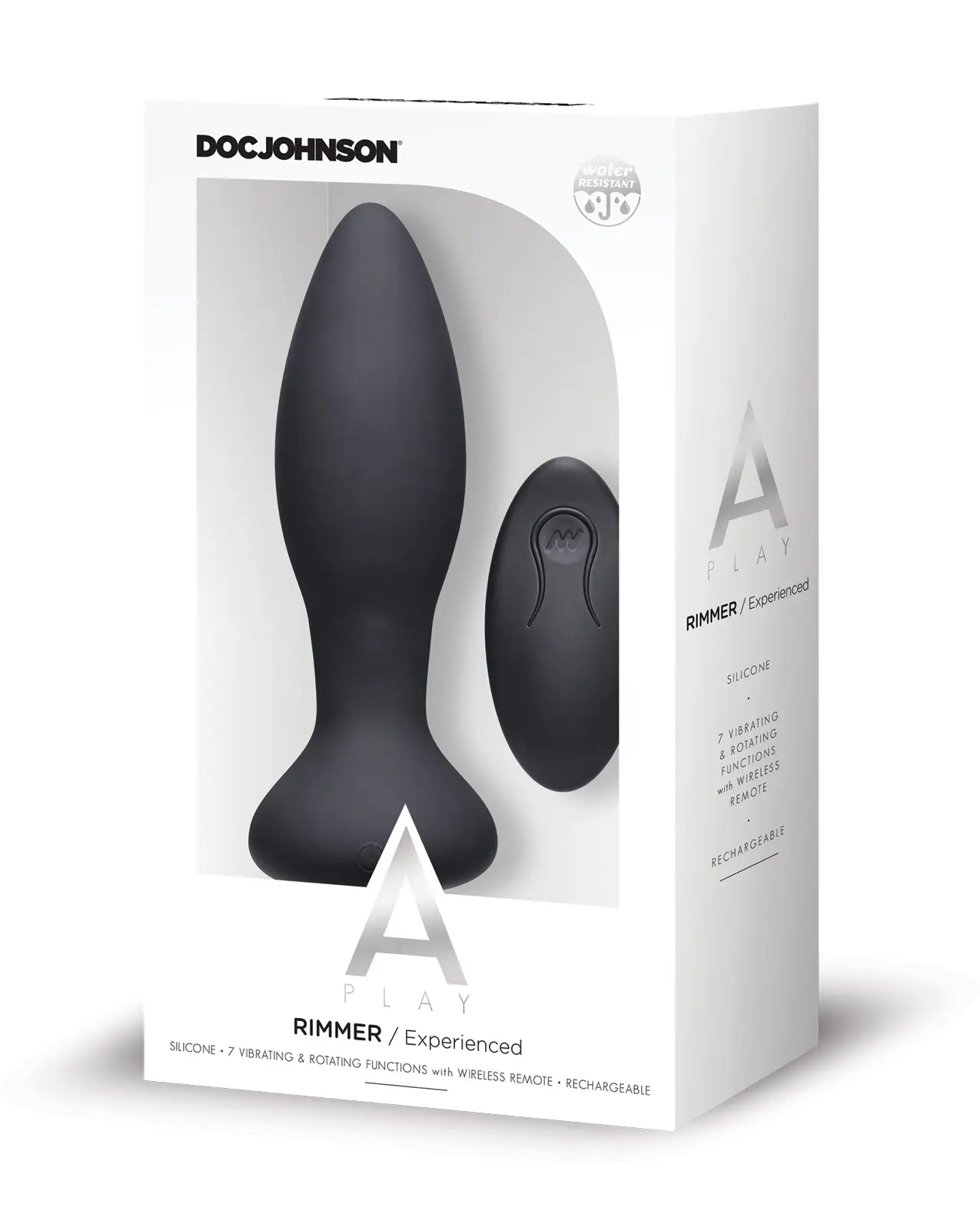 Buy Best A Play Rimmer Experienced Rechargeable Silicone Anal Plug w/Remote - Black pic pic