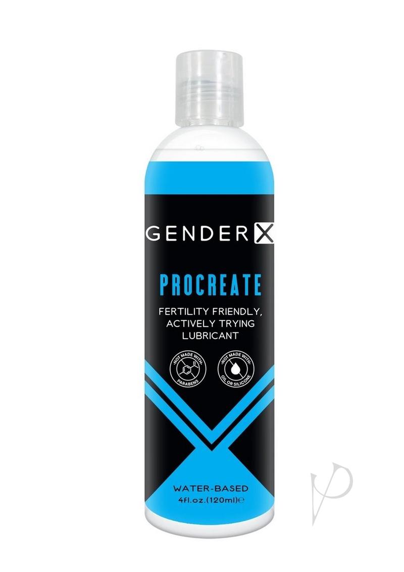 Lubricant that is friendly for couples tying to conceive. The table is black and blue, wrapped around a clear bottle.