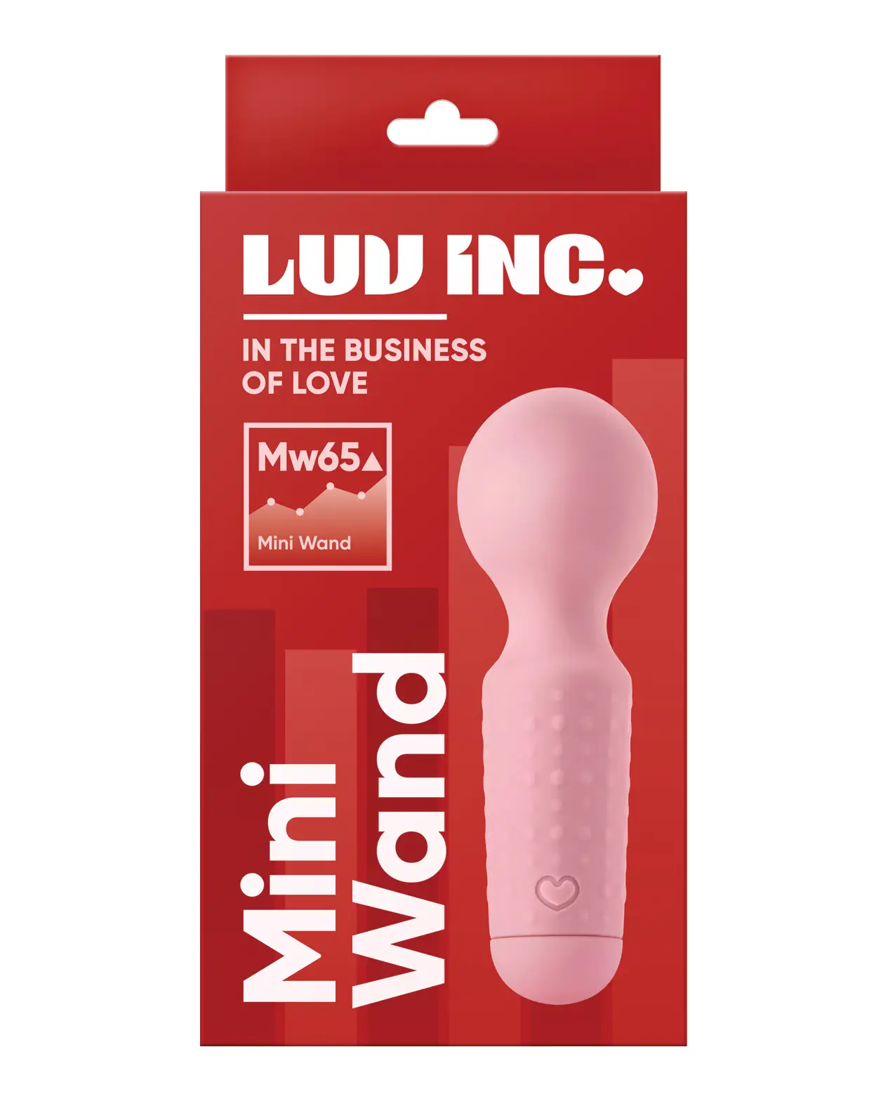 Mini Body Massager in Pink on a Red box