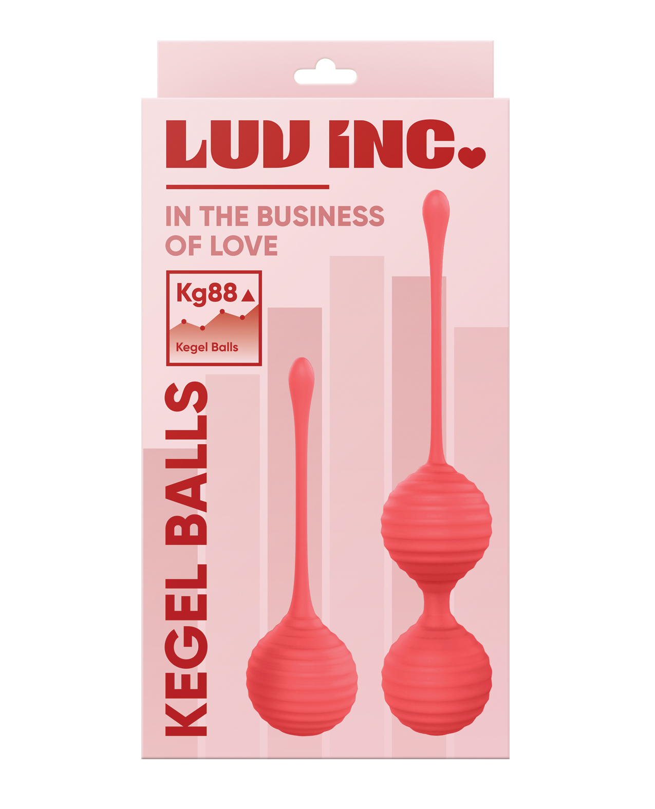 Coral Silicone Kegel Ball Set. The box is Pink.