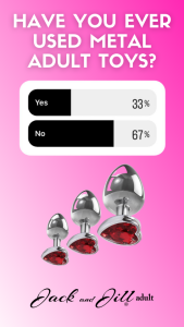 Infographic on the use of metal adult toys. 67% of people have never used them.