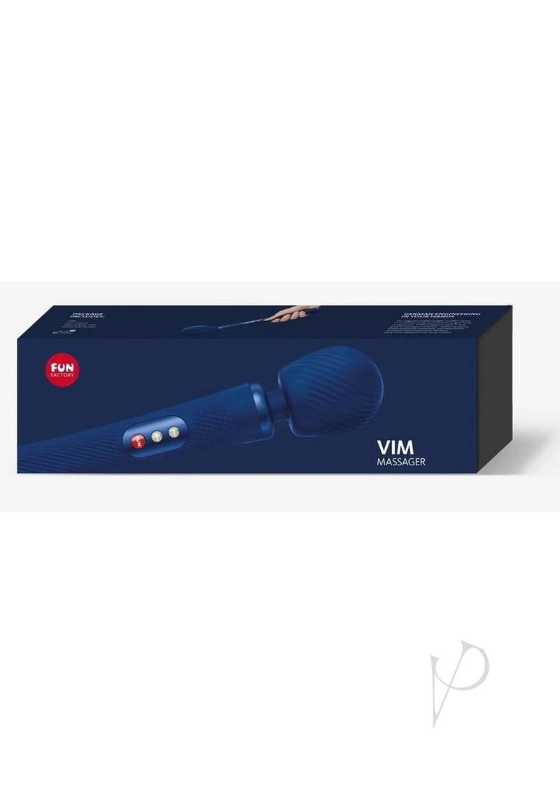 VIM Body Massager in blue in an dark blue box
