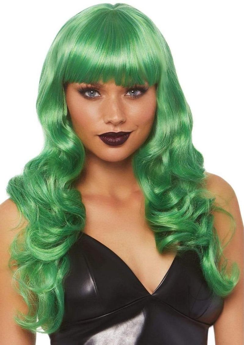 Misfit Long Wavy Bang Wig O/S Green