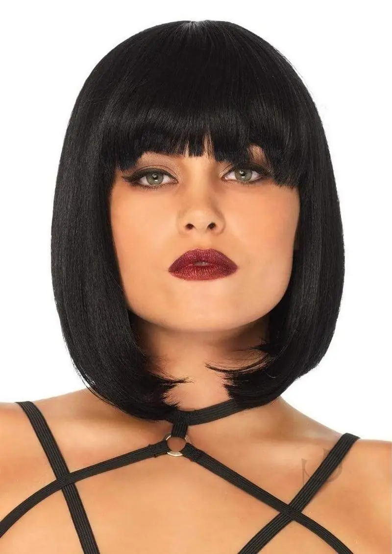 Short Natural Bob Wig O/S Black