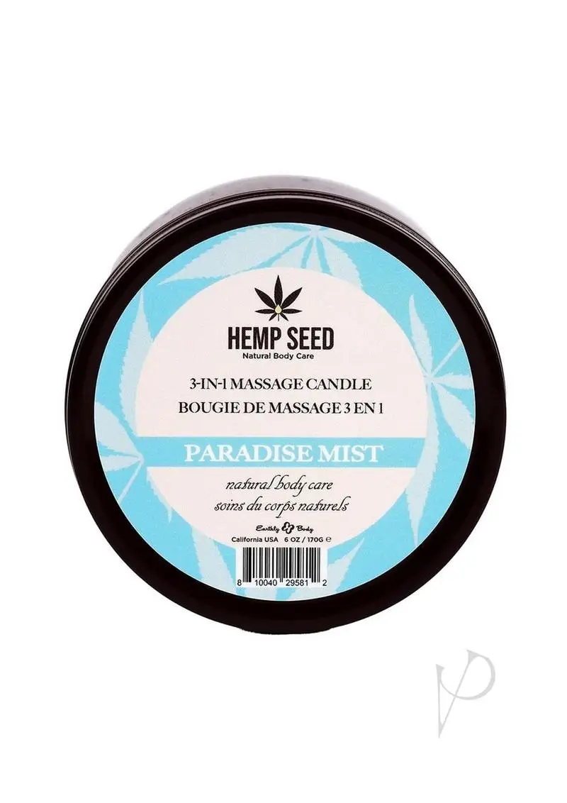 Hemp Seed 3-in-1 Massage Candle Paradise Mist -- with notes of sea salt, lotus petals and aged driftwood