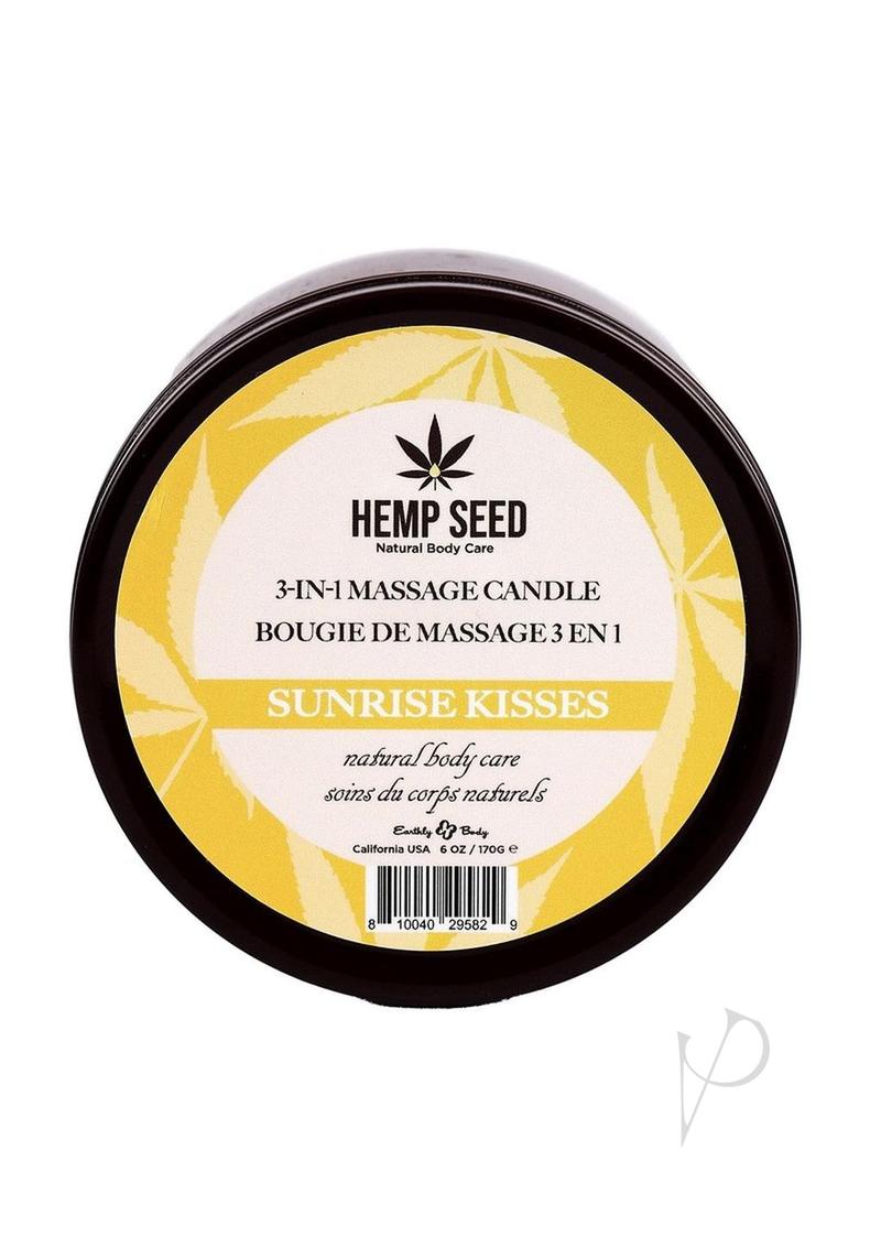 Hemp Seed 3-in-1 Massage Candle Sunrise Kisses -- with fragrance notes of juicy watermelon, tangerine and warm amber