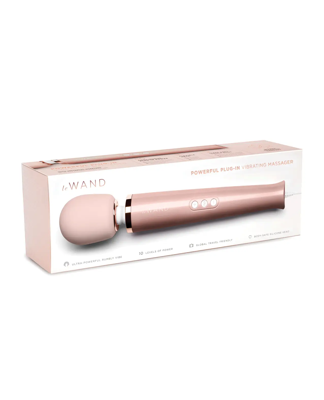 Le Wand Plug-In body massager in rose gold