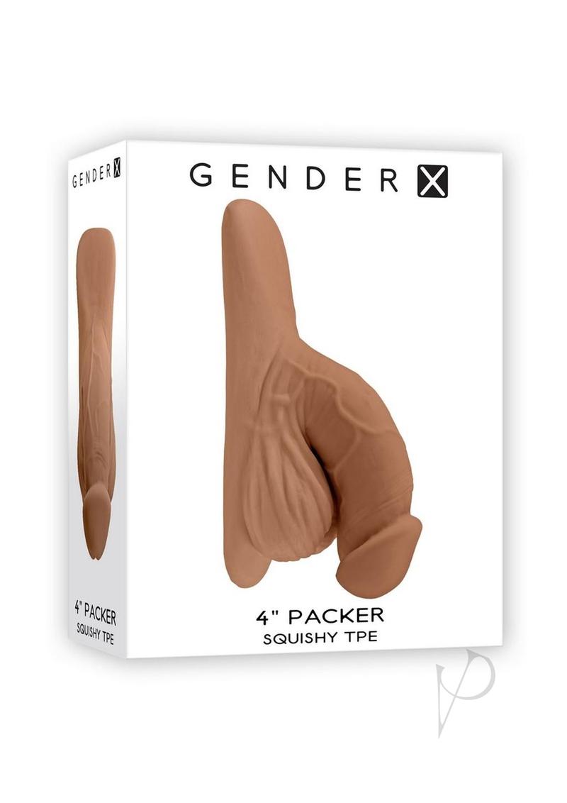 realistic penis packer in caramel color on white box