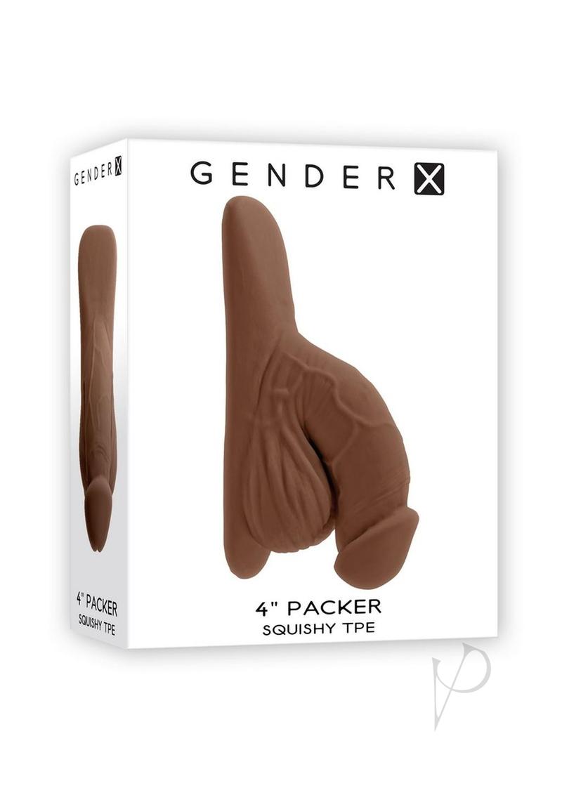 realistic penis packer in chocolate color on white box