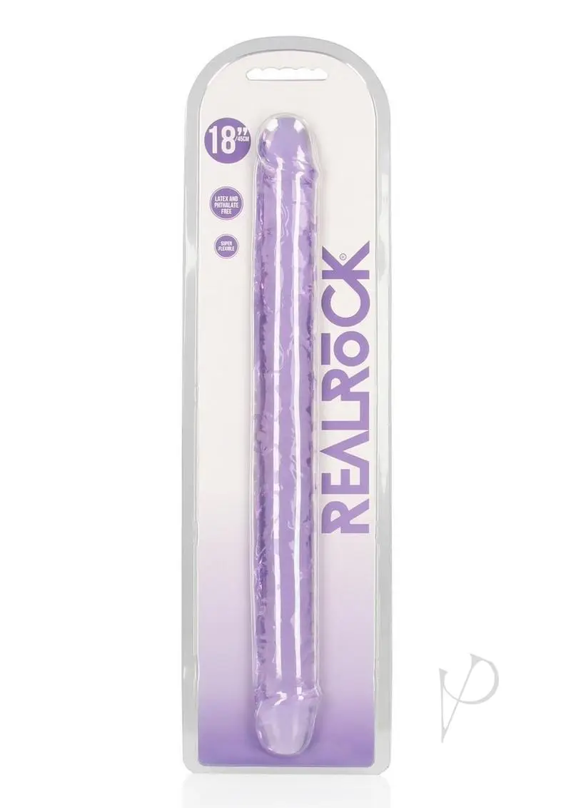 Realrock Crystal Clear Double Dong 18" Purple