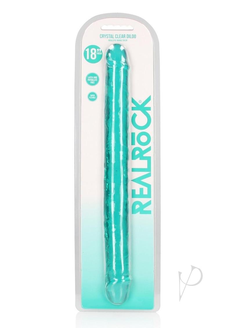 Realrock Crystal Clear Double Dong 18" Turquoise