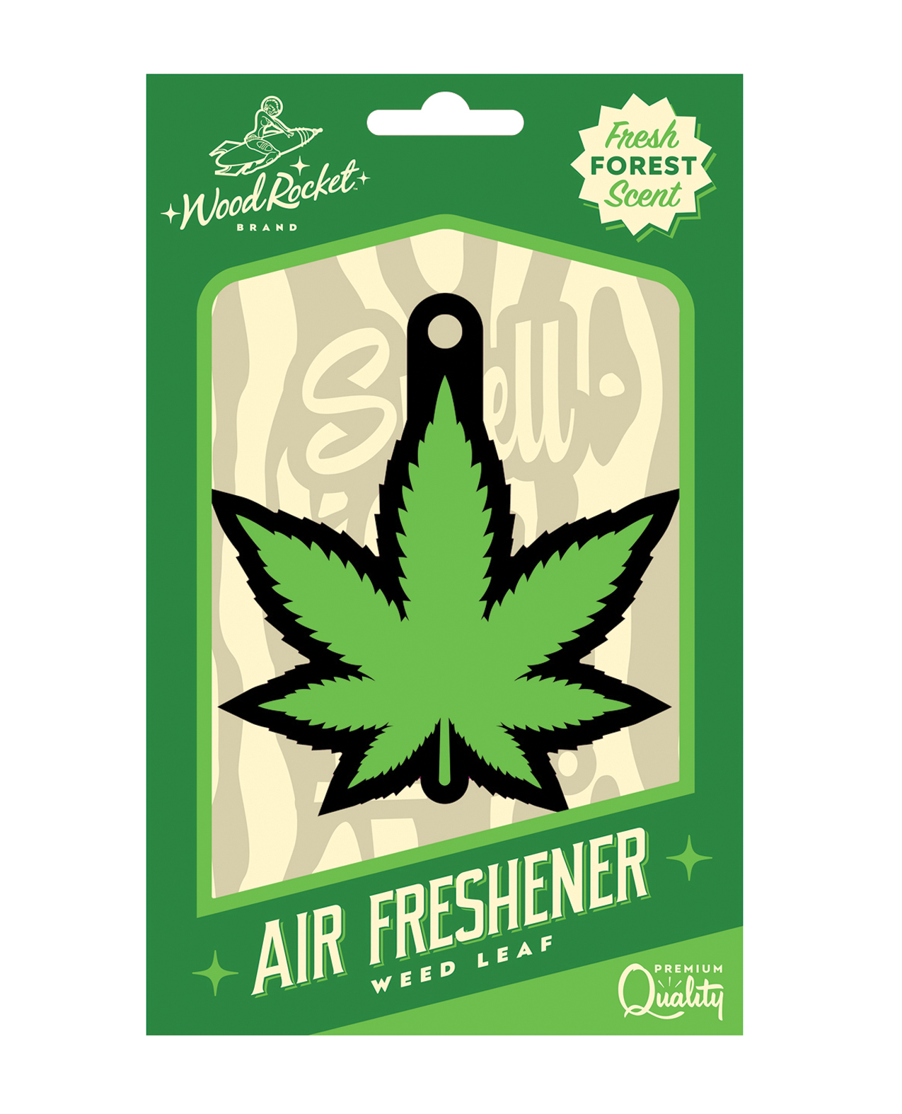 “Green Weed Leaf” cardboard paper Air Freshener! Featuring a Fresh Forest Scent.