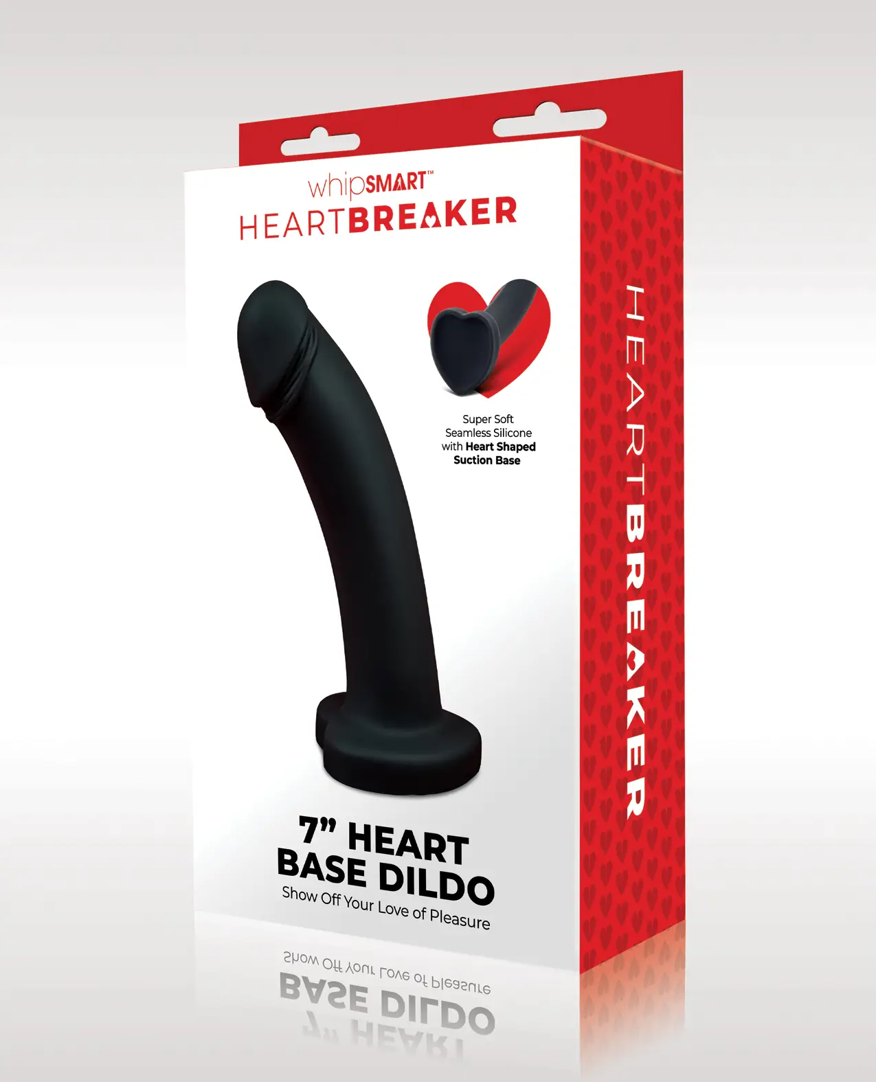 7" Super Soft Seamless Silicone Dildo with a Heart-Shaped Suction Base