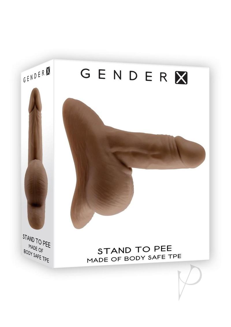 Stand to Pee Penis in Brown on a White Box