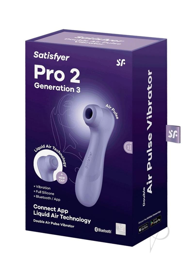 Satisfyer Pro 2 Gen 3 Connect Lilac on a dark purple box