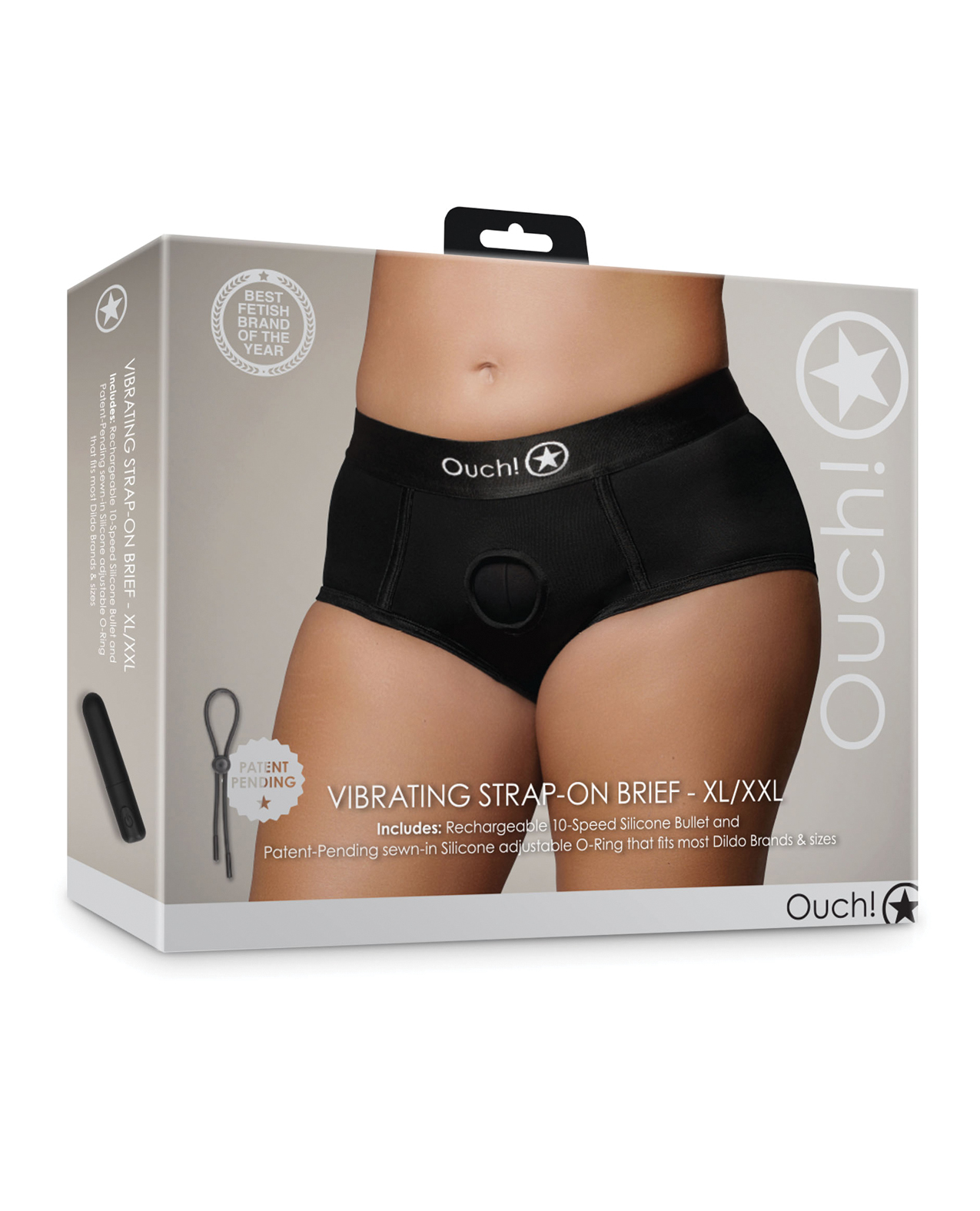 The picture on the packaging is a woman's torso wearing the vibrating briefs