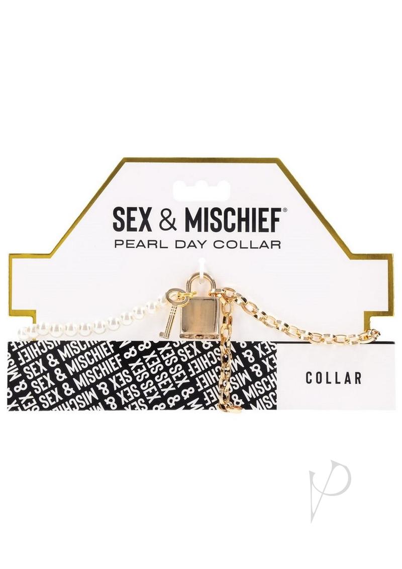 Sex & Mischief Pearl Day Collar White/Gold