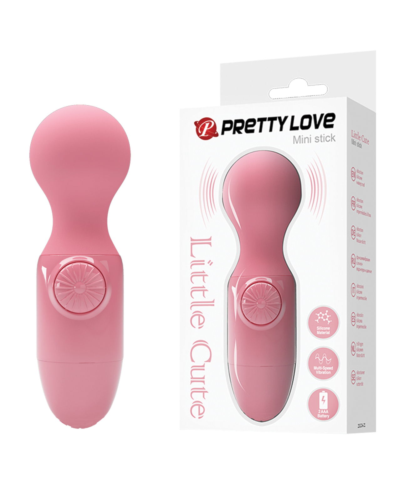 Pretty Love Little Cute Mini Stick body massager in Hot Pink
