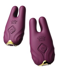 vibrating nipple clamps velvet purple