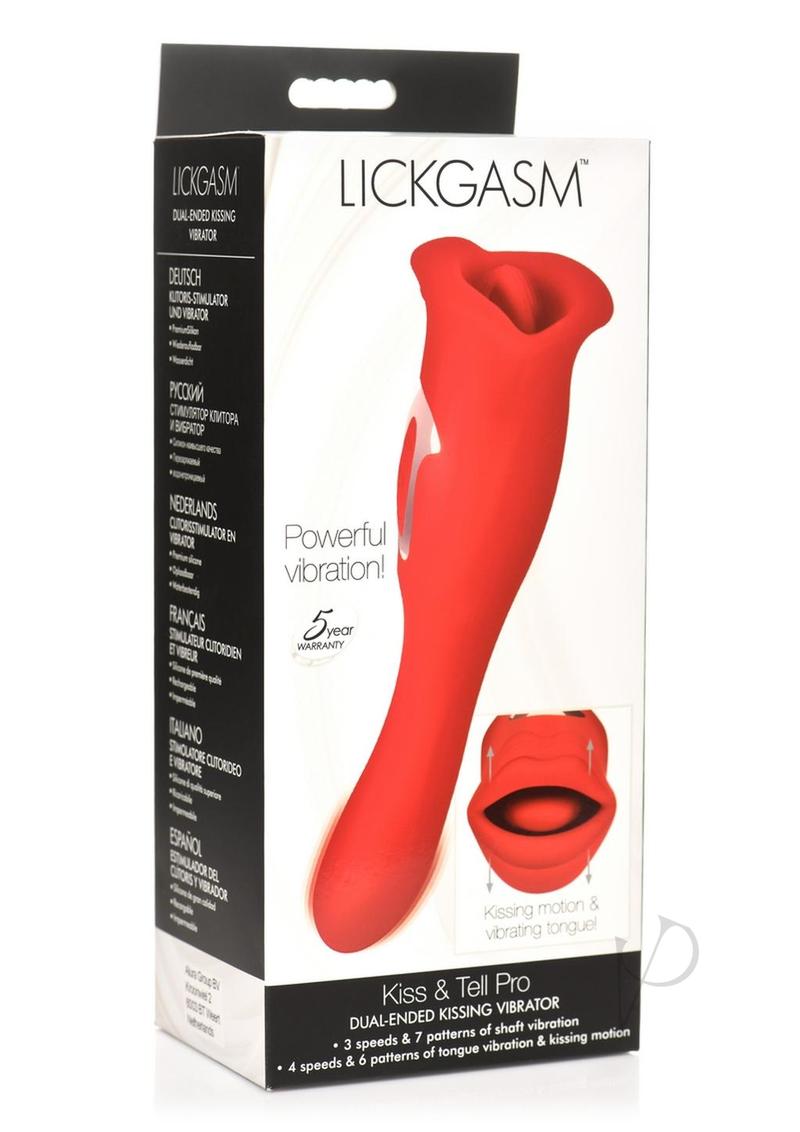 Shegasm Lickgasm Kiss + Tell Pro Dual Ended Kissing Vibrator - Red