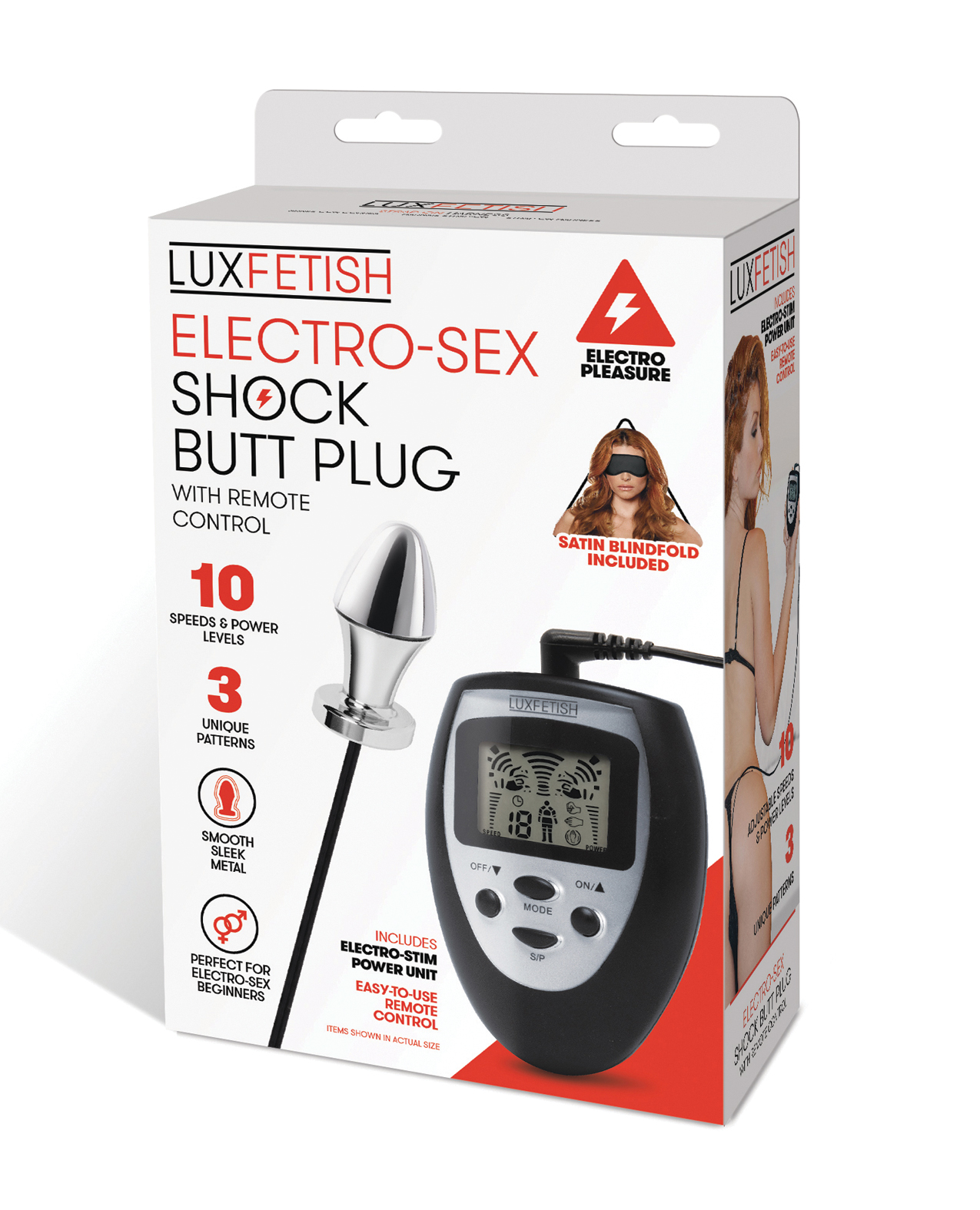 Lux Fetish Electro Sex Shock Butt Plug w/Remote