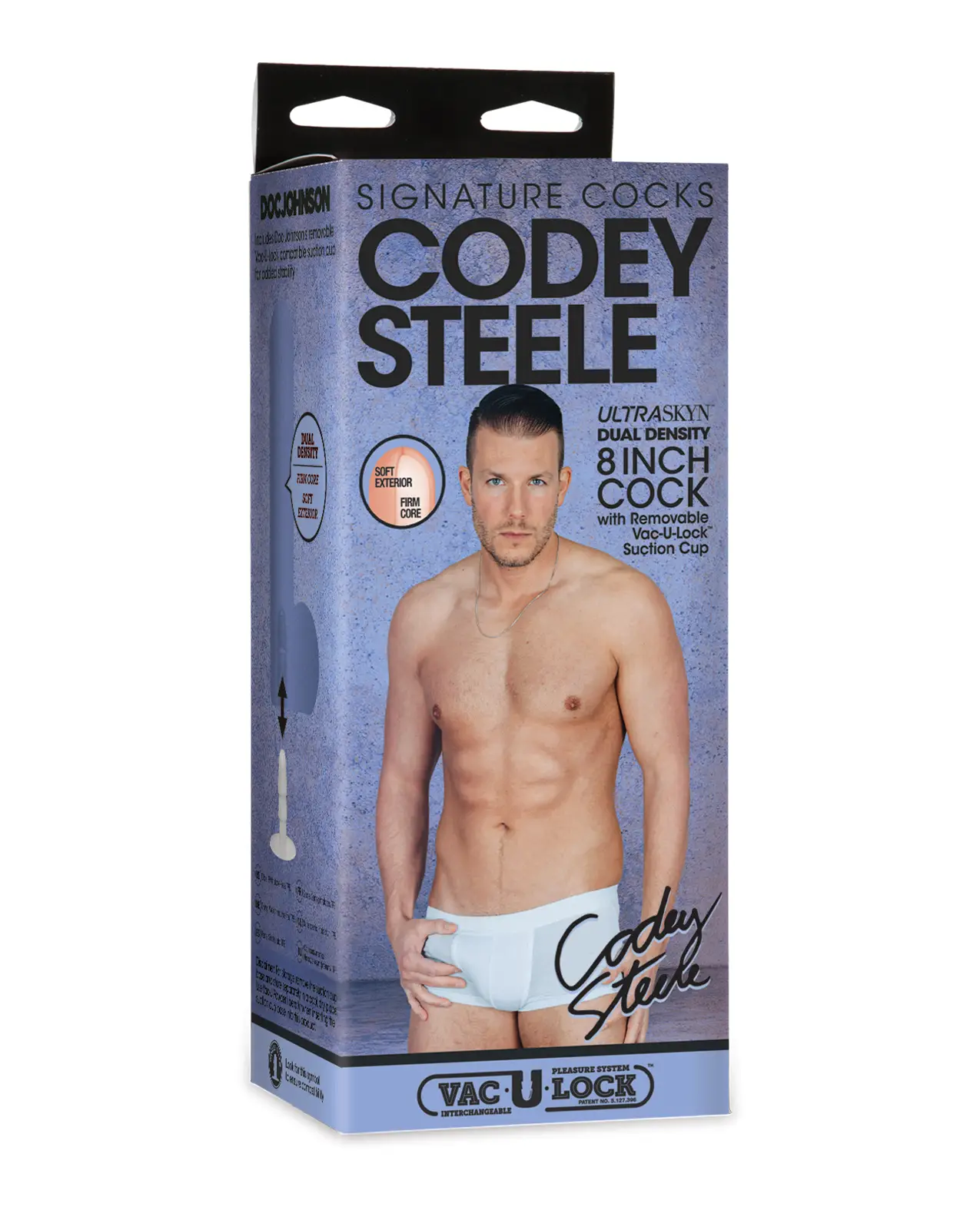 8" Cock w/Vac-U-Lock - Codey Steele