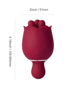 Rosewyn Rotating Rose Toy Vibrator Dimensions