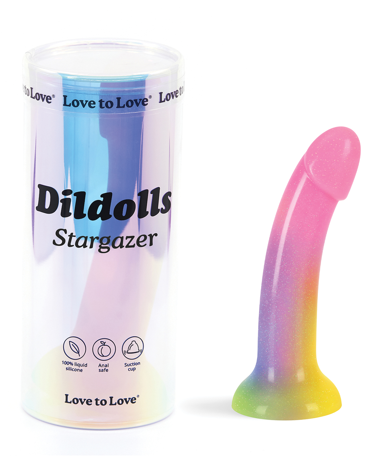 Love to Love Silicone Dildolls Stargazer - Gradiant Rainbow w/Glitter