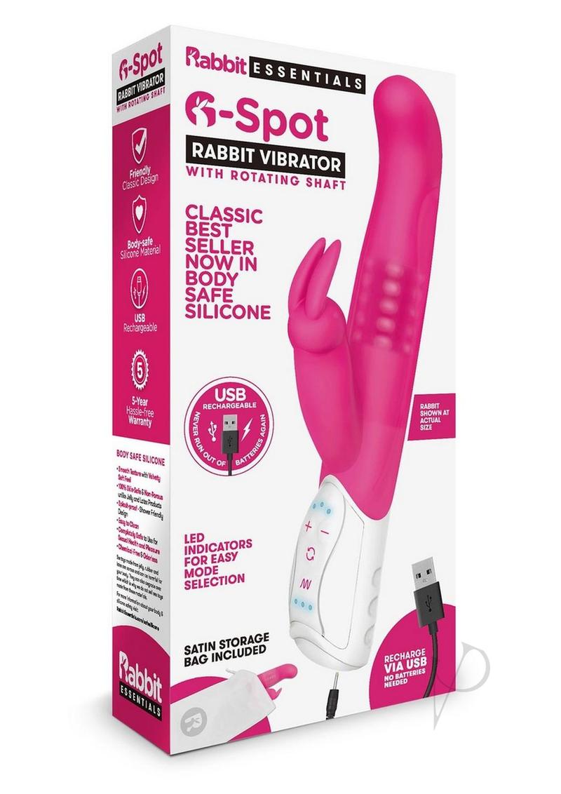 Rabbit Essentials Rechargeable Gspot Rabbit Vibe Hot Pink
